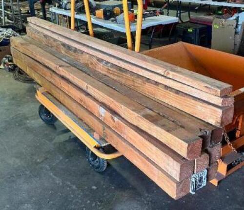 (10) 4X4 PIECES OF WOOD & (2) 2X4 PIECES