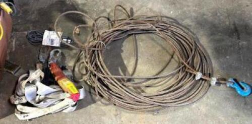 ASSORTED TOW STRAPS AND CABLE