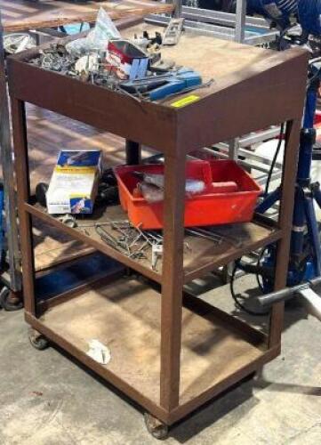 3-TIER CART WITH ASSORTED HARDWARE
