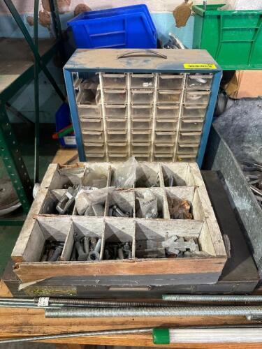 ASSORTED HARDWARE AND BINS AS SHOWN