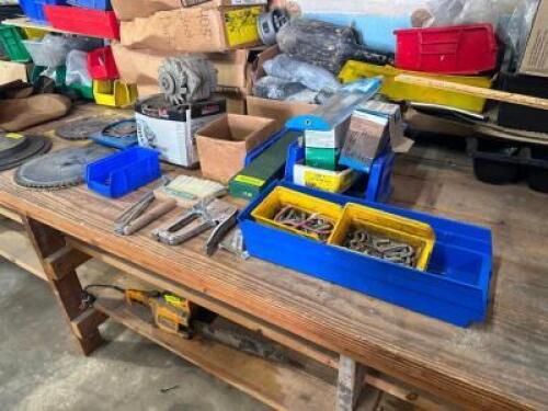 ASSORTED HARDWARE AND TOOLS AS SHOWN