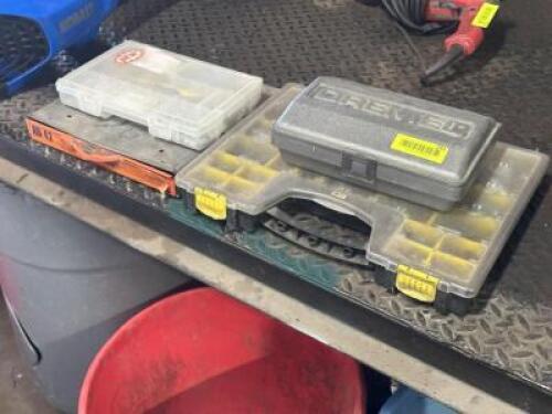 (4) HARDWARE BINS WITH CONTENTS