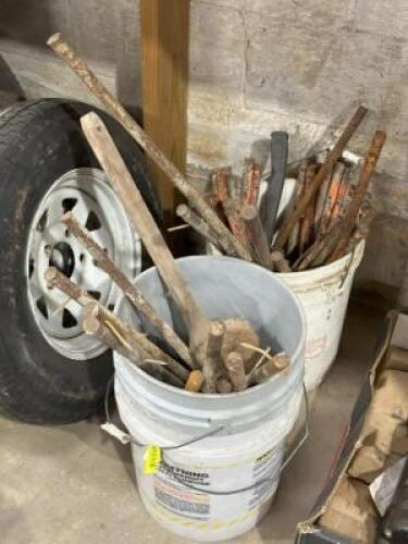 ASSORTED HAMMER BITS AND STAKES