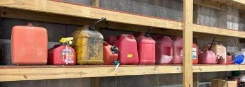 ASSORTED GAS CANS AS SHOWN