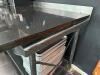 8' X 34" STAINLESS TABLE W/ BLACK STONE SLAB TOP. - 3