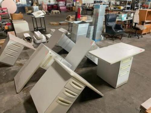ASSORTED OFFICE FURNITURE PIECES AS SHOWN (SEE PHOTOS)