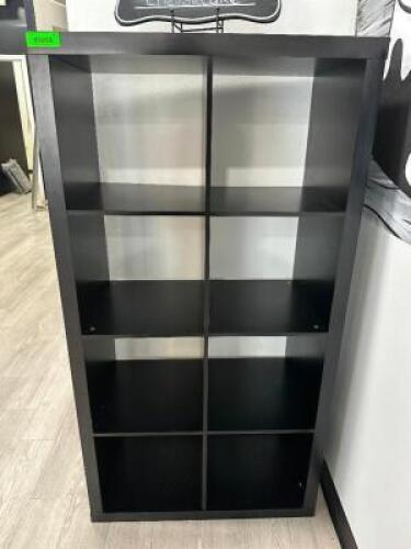 30" X 15" X 57" PRESSED WOOD AND LAMINATE STORAGE UNIT.