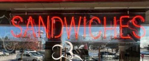 VENTEX RED NEON "SANDWICHES" SIGN