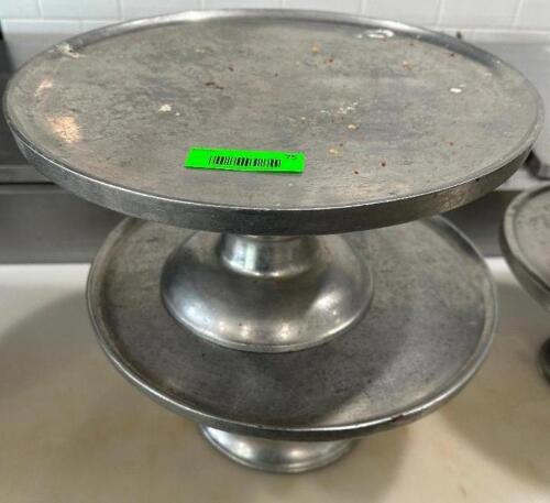 (2) 14" STAINLESS CAKE STANDS
