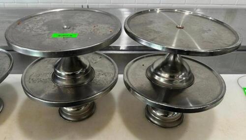 (4) 12" STAINLESS CAKE STANDS