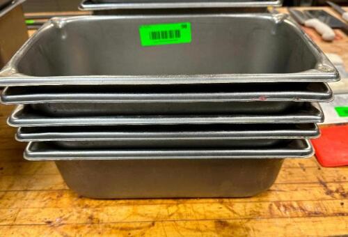 (5) 1/3 SIZE STAINLESS INSERTS.