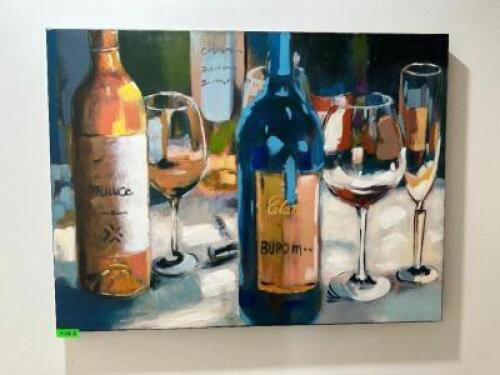 36" X 48" CANVAS PRINT WINE BOTTLES
