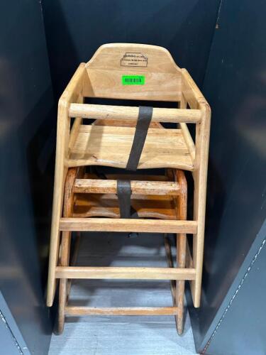 (2) WOODEN HIGH CHAIRS