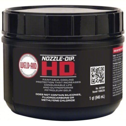 DESCRIPTION: (6) HEAVY-DUTY ANTI-SPATTER NOZZLE DIP GEL BRAND/MODEL: WELD-AID #007094 INFORMATION: PAINTABLE, COOLING PROTECTION RETAIL$: $16.59 EA QT