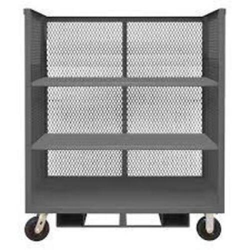 DESCRIPTION: (1) MESH SECURITY ROLLING CART, FIXED SHELVES BRAND/MODEL: DURHAM MFG RETAIL$: $1678.96 EA QTY: 1