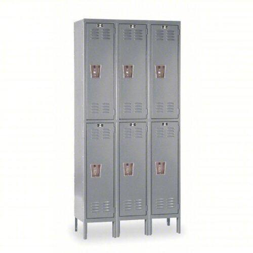 DESCRIPTION: (1) PREMIUM STORAGE LOCKER BRAND/MODEL: HALLOWELL #4HB38 INFORMATION: STEEL, 2 TIERS, 3 WIDE SIZE: 36 IN X 12 IN X 78 IN RETAIL$: $681.41