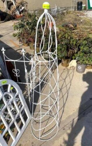 METAL WHITE PLANT TRELLIS 12" X 59"