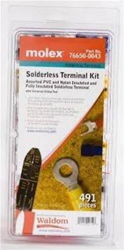 DESCRIPTION: (1) SOLDERLESS TERMINAL KIT BRAND/MODEL: MOLEX #76650-0043 RETAIL$: $75.24 EA QTY: 1