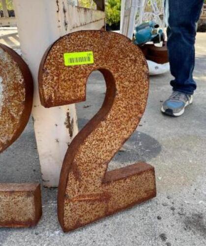 (2) METAL NUMBER TWO SIGNS - 11" X 18"