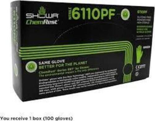 DESCRIPTION: (1) BOX OF APPROX (6) BOXES OF (100) DISPOSABLE GLOVES BRAND/MODEL: SHOWA #6110PF INFORMATION: CHEMICAL RESISTANT SIZE: LARGE RETAIL$: $1