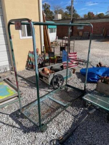 OLD FAMOUS BARR 4 WHEEL CLOTHING CART - 60" X 24" X 72"