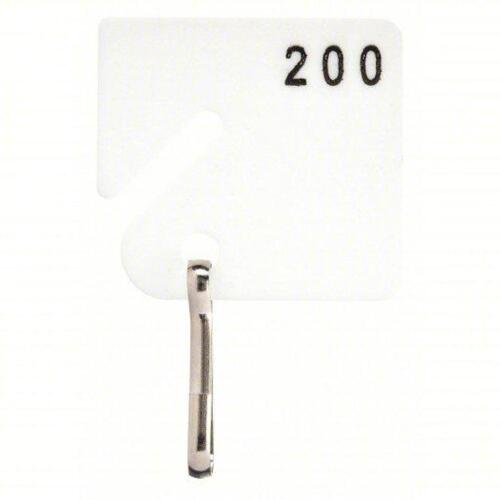 DESCRIPTION: (1) CASE OF (25) PACKS OF (80) KEY TAG BRAND/MODEL: 33J878 SIZE: Key Tag Numbered 121 to 200: Rectangle, 1 5/8 in Ht, 1 1/2 in Wd, White,