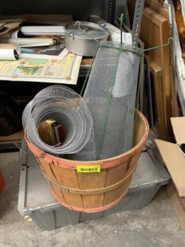 BUSHEL BASCKET OF MISC ITEMS