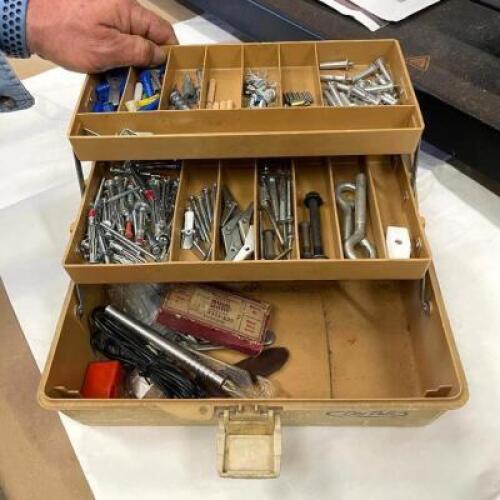 OLD PAL TACKLE BOX FILLED WITH SCREWS - 12" X 6" X 6"