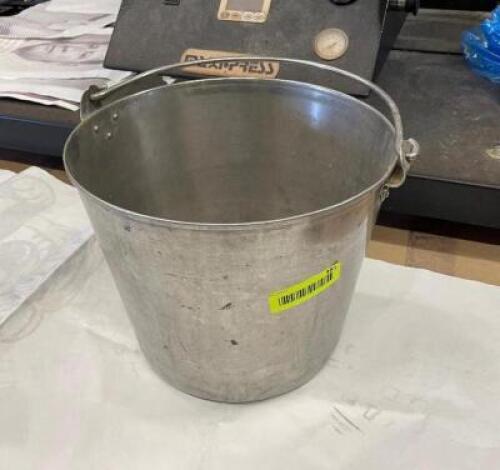 OLD STAINLESS PAIL - 12" X 10"