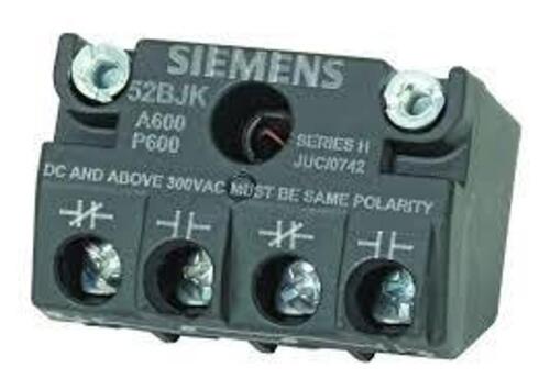 DESCRIPTION: (1) CONTACT BLOCK BRAND/MODEL: SIEMENS #52BJK RETAIL$: $36.69 EA QTY: 1