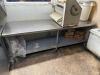 96" X 30" STAINLESS TABLE W/ GALV UNDERSHELF. - 2