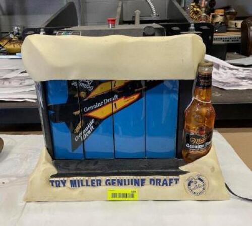 VINTAGE MILLER DRERT LIGHTED MOTOR SIGN - 18" X 14"