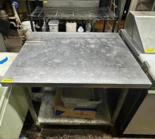 36" X 30" STAINLESS TABLE W/ MOUNTED CAN OPENER.