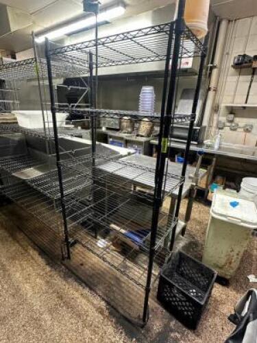 36" X 18" FIVE TIER BLACK WIRE SHELF.