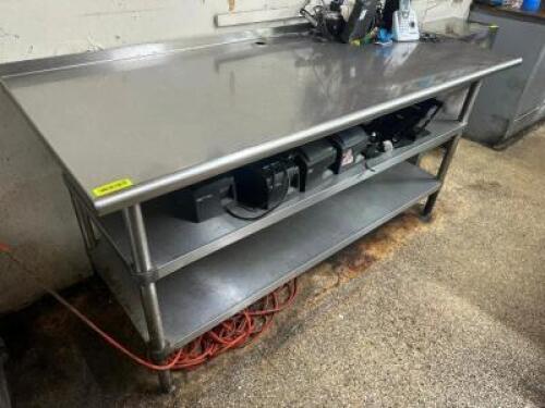 72" X 30" STAINLESS TABLE W/ UNDERSHELF