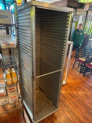 TWENTY PAN ENCLOSED TRAY RACK.