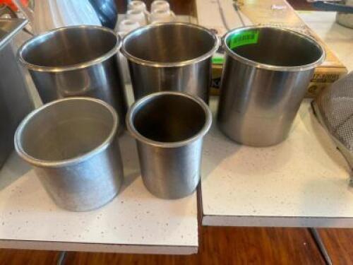 (5) ASSORTED STAINLESS ROUND INSERTS