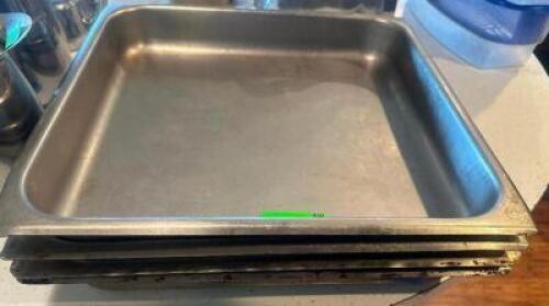 (4) SQUARE STAINLESS INSERTS