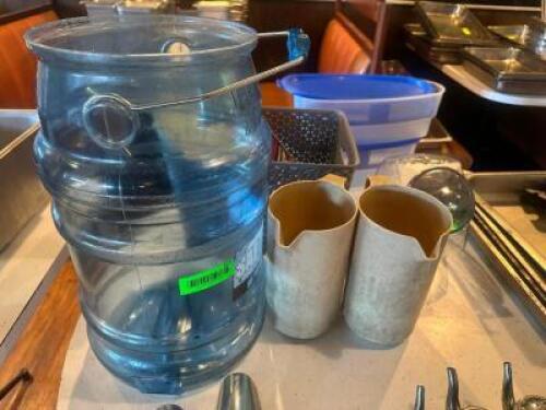 SAN JAMAR ICE BUCKET AND (2) PLASTIC PITCHERS.