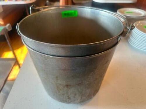 (2) 12" ROUND STAINLESS BUCKETS.