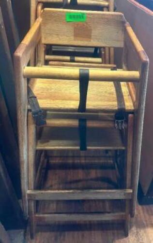 (2) WOODEN HIGH CHAIRS