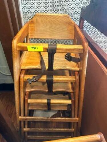 (3) WOODEN HIGH CHAIRS