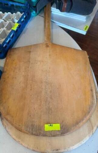 (2) LARGE WOODEN PIZZA PADDLES.