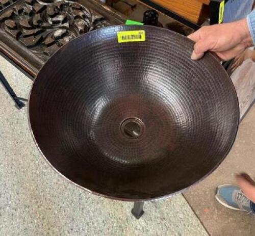 100% COPPER SINK BOWL - 16" DIAMETER / 7" DEEP