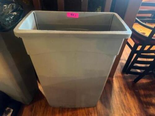 (3) 20 GALLON PLASTIC BAR SIDE TRASH CANS.