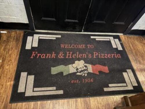 FRANK AND HELENS 5' X 3' LOGO'ED TRAFFIC MAT.