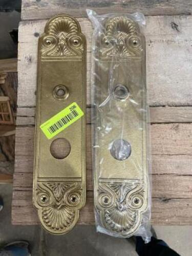 (2) BRASS DOOR PLATES - 13' X 3"
