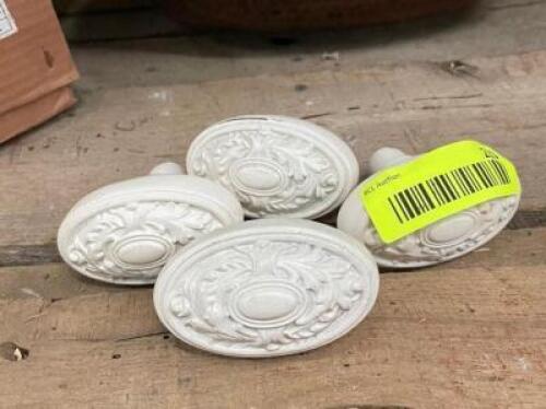 (4) PAINTED, POLISHED BRASS DOOR KNOBS - 3" LONG