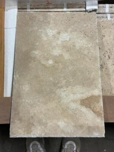 (351) - SQ. FT. OF LIGHT WALNUT TRAVERTINE PREMIUM GRADE TILE