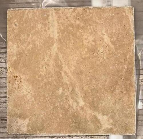 (320)- SQUARE FOOT OF TRAVERTINE LIGHT WALNUT TILE
